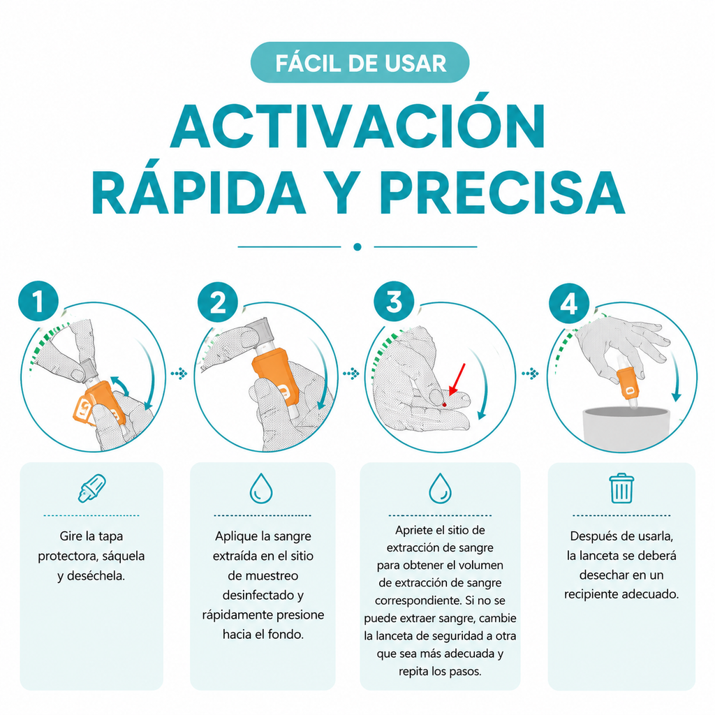 Lancetas de Seguridad Harmofine | Punción Estéril para Medición de Glucosa