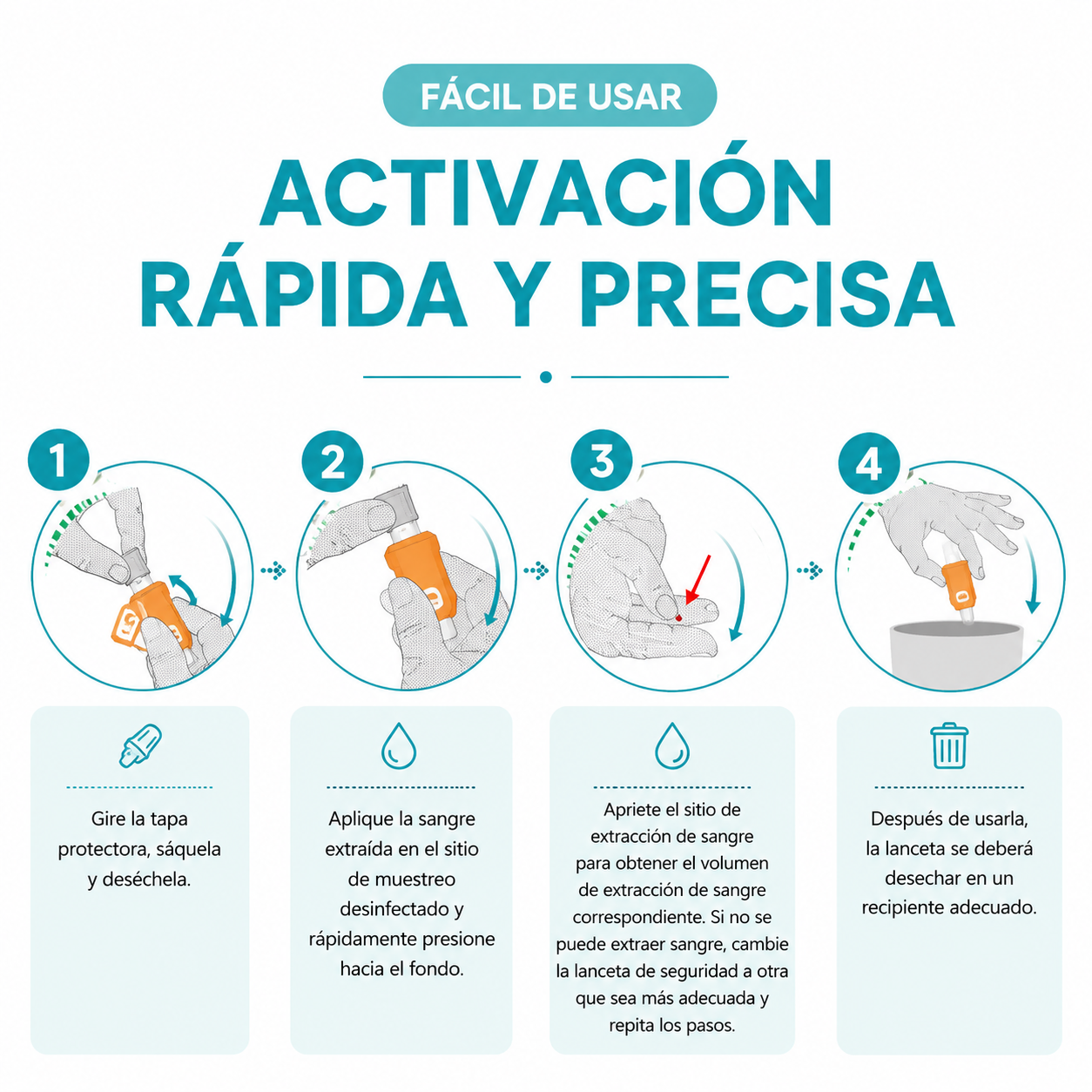 Lancetas de Seguridad Harmofine | Punción Estéril para Medición de Glucosa