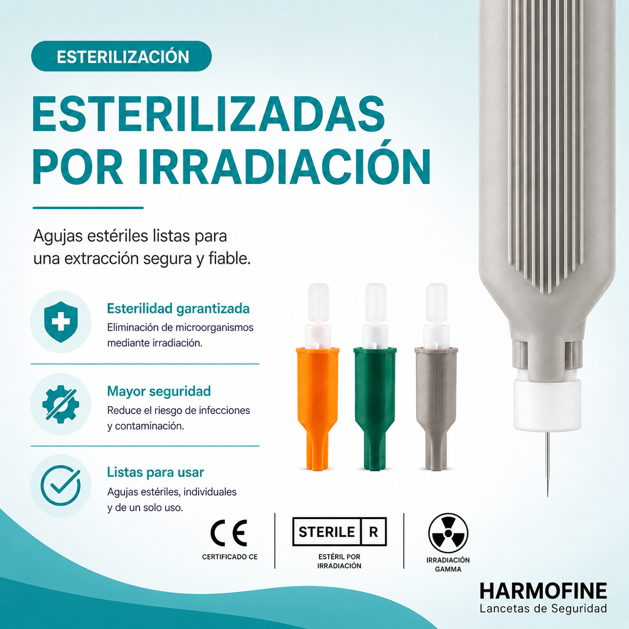 Lancetas de Seguridad Harmofine | Punción Estéril para Medición de Glucosa