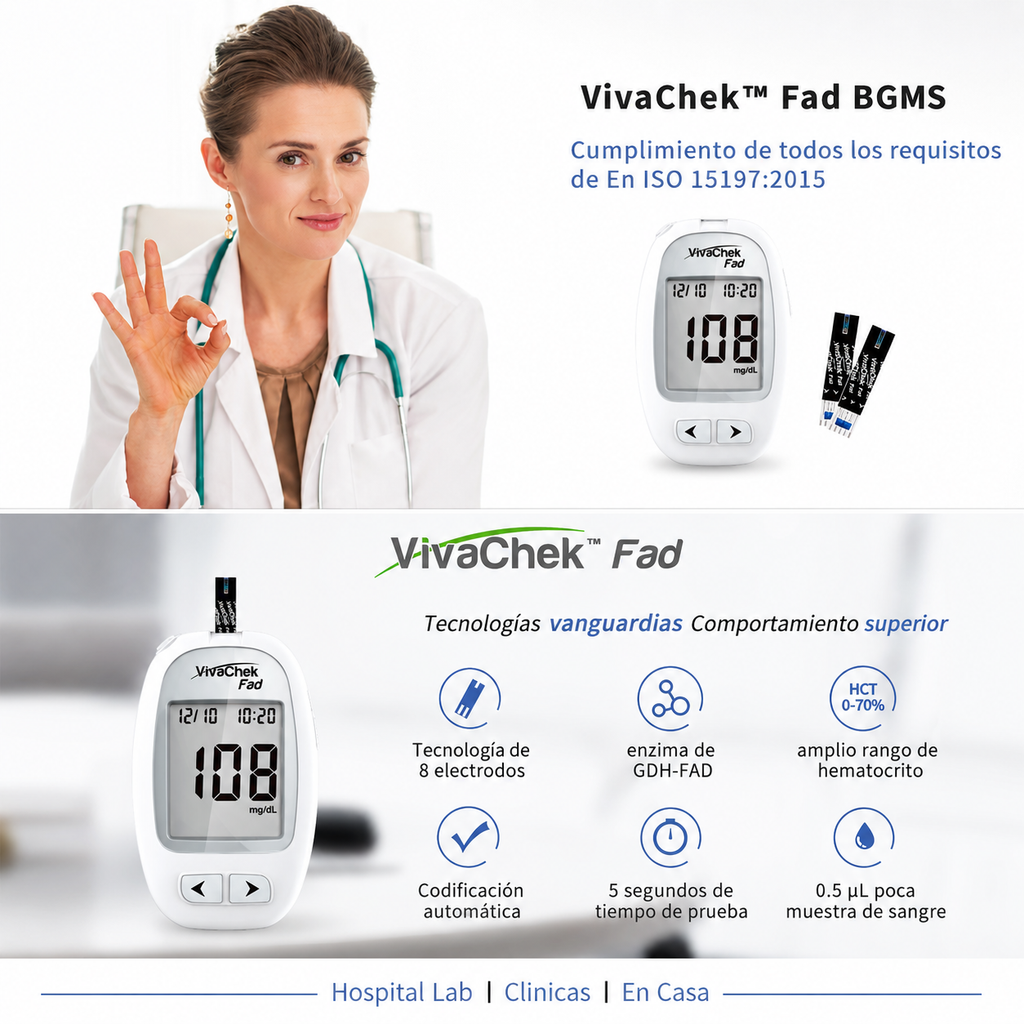Kit Glucómetro VivaChek Fad | Medidor de Glucosa