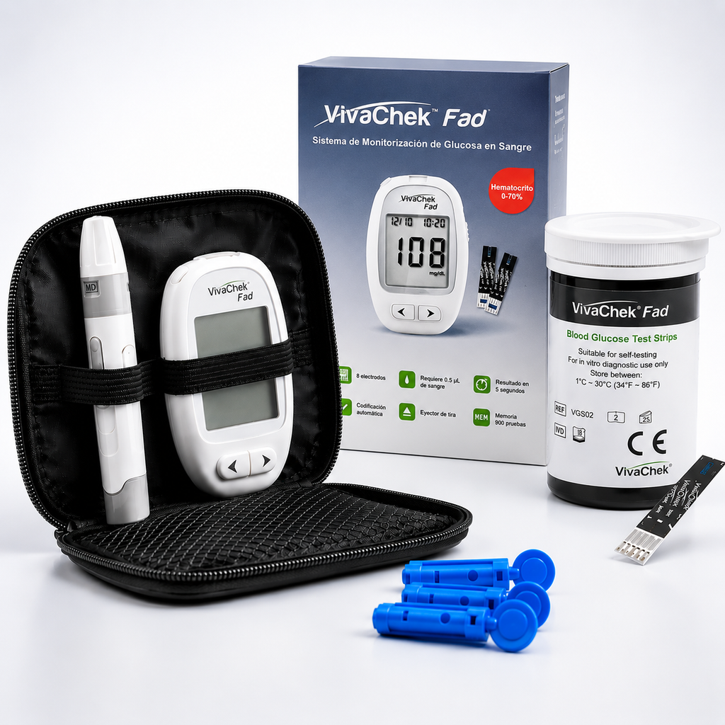 Kit Glucómetro VivaChek Fad | Medidor de Glucosa