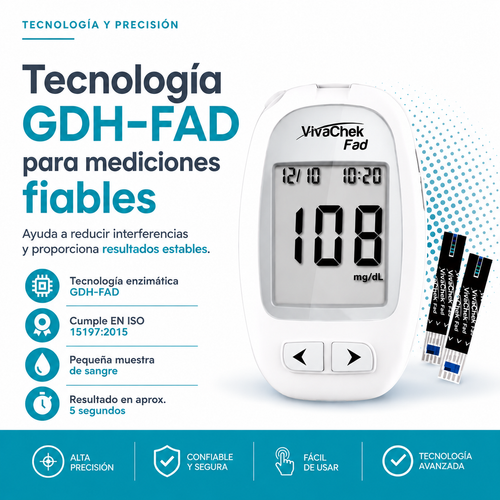Kit Glucómetro VivaChek Fad | Medidor de Glucosa